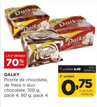 Alimerka DALKY Postre de chocolate, de fresa o duo chocolate, 100 g. oferta