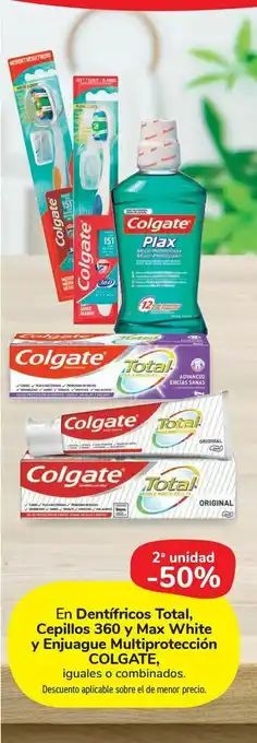 Carrefour Market En dentífricos total 75 ml, cepillos 360 y maxwhite y enjuagues colgate oferta