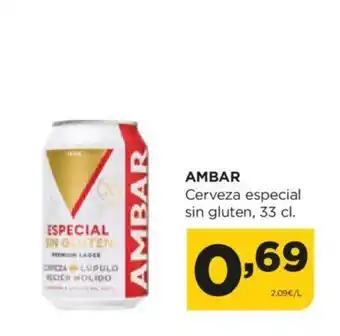 Alimerka AMBAR Cerveza especial sin gluten, 33 cl. oferta