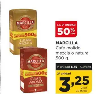 Alimerka MARCILLA Café molido mezcla o natural, 500 g. oferta