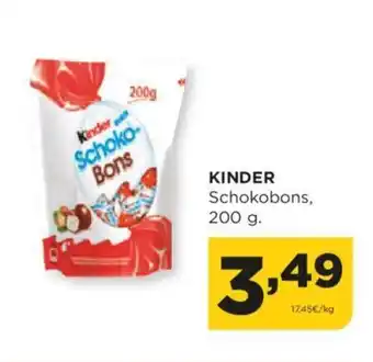 Alimerka KINDER Schokobons, 200 g. oferta