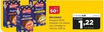 Alimerka RECONDO Hogaza 100% integral con pipas, con cereales o rústica, 240 g. oferta