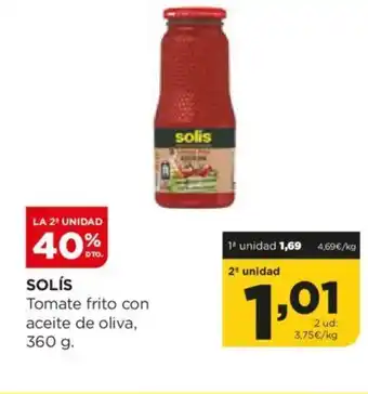 Alimerka SOLÍS Tomate frito con aceite de oliva, 360 g. oferta