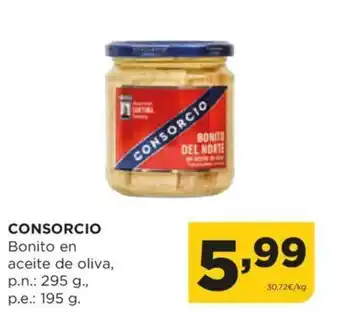 Alimerka CONSORCIO Bonito en aceite de oliva, p.n.: 295 g., oferta