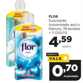 Alimerka FLOR Suavizante concentrado azul o Nenuco, 78 lavados +11 GRATIS oferta