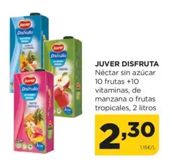 Alimerka JUVER DISFRUTA Néctar sin azúcar 10 frutas +10 vitaminas, de manzana o frutas tropicales, 2 litros oferta