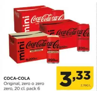 Alimerka COCA-COLA Original, zero o zero zero, 20 cl. pack 6 oferta