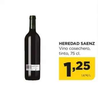 Alimerka HEREDAD SAENZ Vino cosechero, tinto, 75 cl. oferta