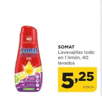 Alimerka SOMAT Lavavajillas todo en 1 limón, 40 lavados oferta