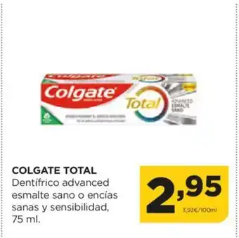 Alimerka COLGATE TOTAL Dentifrico advanced esmalte sano o encías sanas y sensibilidad, 75 ml. oferta