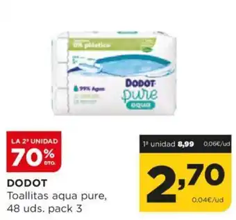 Alimerka DODOT Toallitas aqua pure, 48 uds. pack 3 oferta