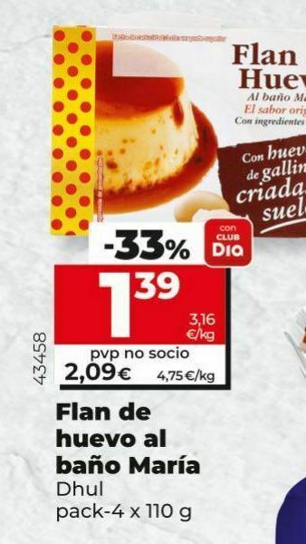 Dia Flan de huevo dhul oferta