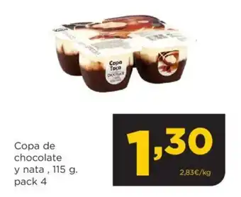 Alimerka Copa de chocolate y nata, 115 g. pack 4 oferta