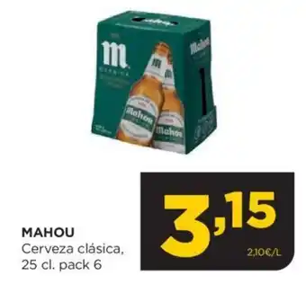 Alimerka MAHOU Cerveza clásica, 25 cl. pack 6 oferta