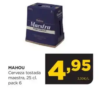 Alimerka MAHOU Cerveza tostada maestra, 25 cl. pack 6 oferta