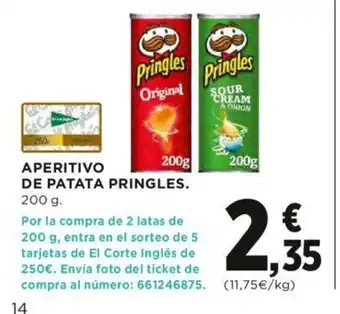 Hipercor Aperitivo De Patata Pringles 200g oferta