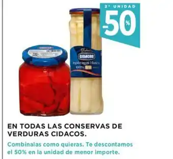 Hipercor En Todas Las Conservas De Verduras Cidacos oferta