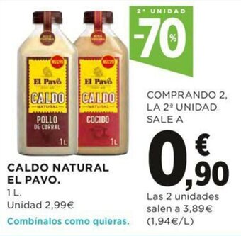 Hipercor Caldo Natural El Pavo oferta