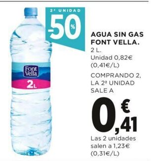 Hipercor Agua Sin Gas Font Vella 2 L oferta
