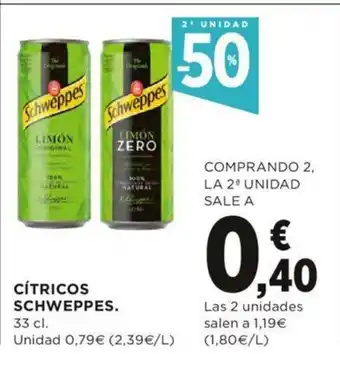 Hipercor Schweppes Cítricos 33 cl. oferta