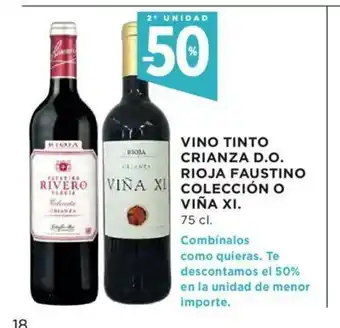Hipercor Vino Tinto Crianza D.O. Rioja Faustino Colección O Viña Xl 75 cl oferta