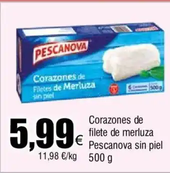 Froiz Corazones de filete de merluza Pescanova sin piel oferta