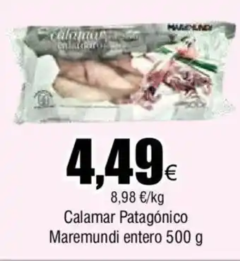 FROIZ Calamar Patagónico Maremundi entero 500 g oferta