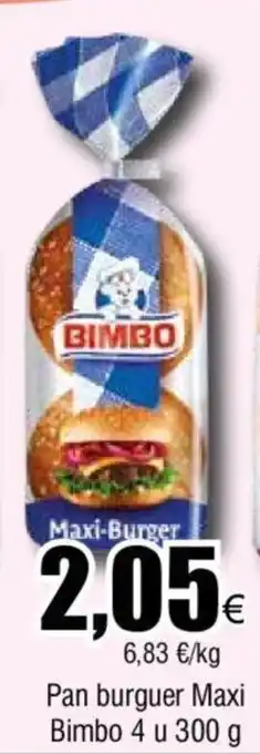 FROIZ Pan burguer Maxi Bimbo 4 u 300 g oferta