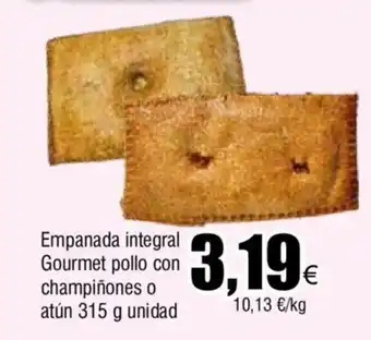 Froiz Empanada integral Gourmet pollo con champiñones o atún 315 g unidad oferta