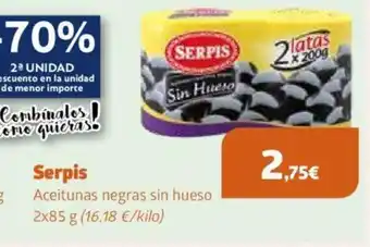 Froiz Serpis Aceitunas negras sin hueso 2x85 g oferta