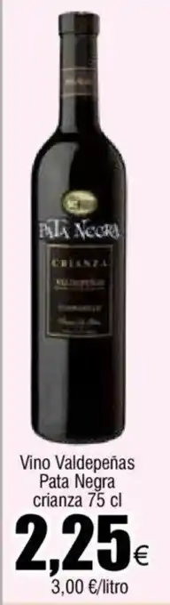 FROIZ Vino Valdepeñas Pata Negra crianza 75 cl oferta