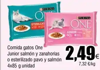 Froiz Comida gatos One Junior salmón y zanahorias o esterilizado pavo y salmón oferta