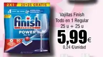 FROIZ Vajillas Finish Todo en 1 Regular 25 u + 25 u oferta