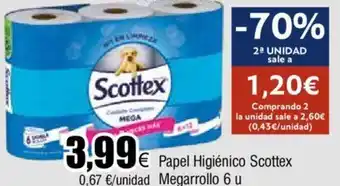 Froiz Papel Higiénico Scottex unidad Megarrollo 6 u oferta