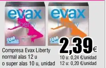 FROIZ Compresa Evax Liberty normal alas 12 u o super alas 10 u, unidad oferta