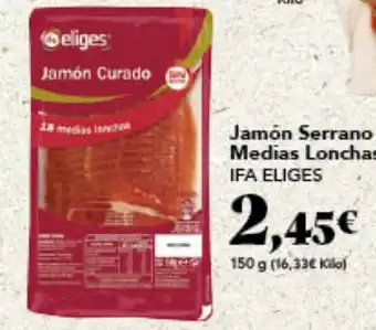 Gadis Jamón Serrano Medias Lonchas IFA ELIGES oferta