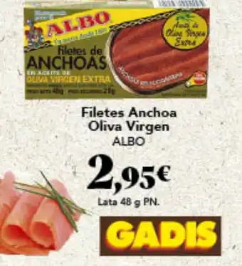 Gadis Filetes Anchoa Oliva Virgen ALBO oferta