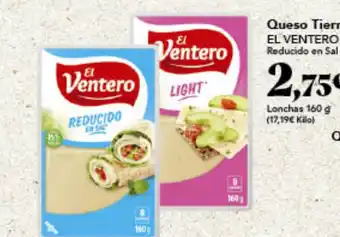 Gadis Queso Tierno EL VENTERO Reducido en Sal o Light oferta