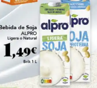 Gadis Bebida de Soja alpro pro ALPRO Ligera o Natural oferta