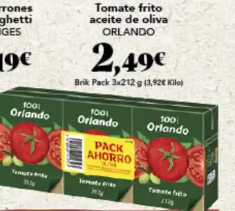 Gadis Tomate frito aceite de oliva ORLANDO oferta