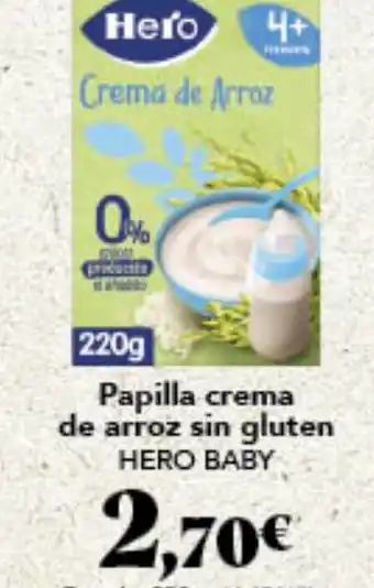 Gadis Papilla crema de arroz sin gluten HERO BABY oferta