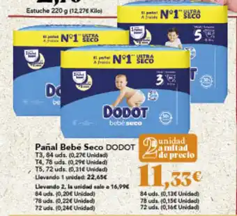 Gadis Pañal Bebé Seco DODOT oferta