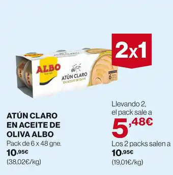 Hipercor ATÚN CLARO EN ACEITE DE OLIVA ALBO oferta