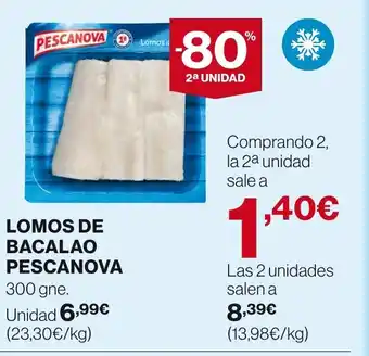 Hipercor LOMOS DE BACALAO PESCANOVA 300 gne. oferta