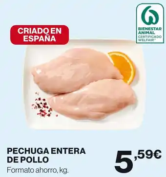 Hipercor PECHUGA ENTERA DE POLLO Formato ahorro, kg. oferta