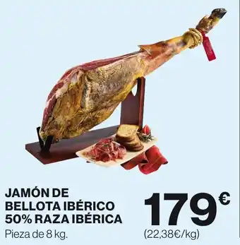 Hipercor JAMÓN DE BELLOTA IBÉRICO 50% RAZA IBÉRICA oferta
