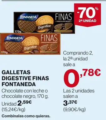 Hipercor GALLETAS DIGESTIVE FINAS FONTANEDA oferta