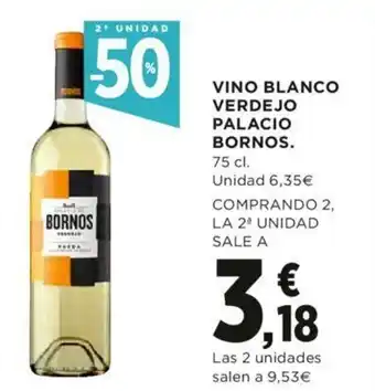 Hipercor Vino Blanco Verdejo Palacio Bornos 75 cl oferta