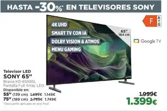 El Corte Inglés Televisor LED SONY 65" oferta