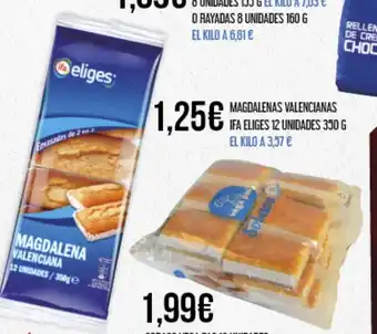 Claudio MAGDALENAS VALENCIANAS IFA ELIGES 12 UNIDADES 350 G oferta